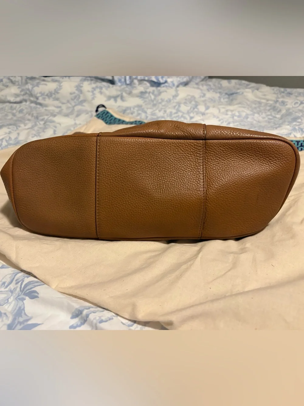 Tory Burch Cognac Pebbled Leather Shoulder Hobo